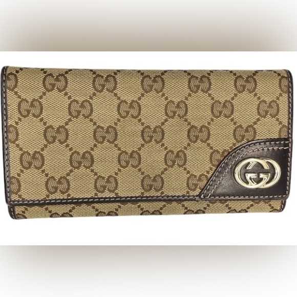 Gucci Handbags - Gucci Britt GG Logo Signature Canvas Leather Continental Bi Fold Zip Wallet